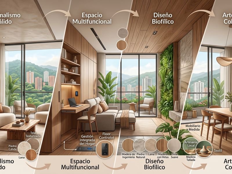 Tendencias de diseño de interiores 2026 para apartamentos en El Poblado